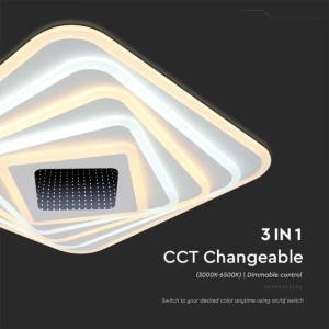 Plafoniera LED 150W Quadrata CCT 3000K 4000K 6500K Dimmerabile Telecomando V-TAC VT-7959 - foto 5
