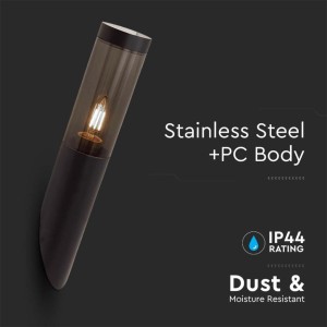 Applique LED da esterno E27 cilindrica nera IP44 in acciaio V-TAC VT-1183 - foto 4