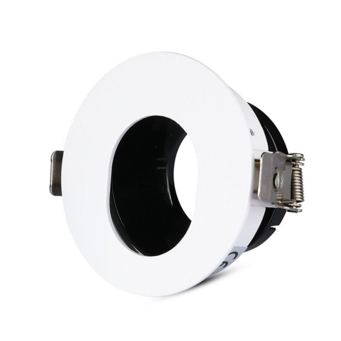 Portafaretto da incasso GU10 rotondo orientabile bianco e nero V-TAC VT-874-WB