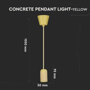 Lampadario a Sospensione in Calcestruzzo Giallo E27 Max 60W IP20 V-TAC VT-7668-Y - foto 3
