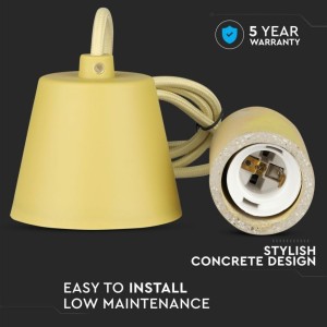 Lampadario a Sospensione in Calcestruzzo Giallo E27 Max 60W IP20 V-TAC VT-7668-Y - foto 6