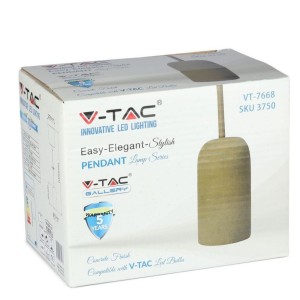 Lampadario a Sospensione in Calcestruzzo E27 Max 60W Beige IP20 V-TAC VT-7668-BE - foto 2