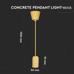 Lampadario a Sospensione in Calcestruzzo E27 Max 60W Beige IP20 V-TAC VT-7668-BE - foto 3