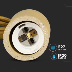 Lampadario a Sospensione in Calcestruzzo E27 Max 60W Beige IP20 V-TAC VT-7668-BE - foto 6