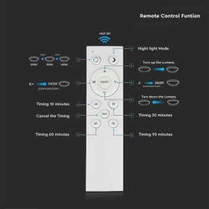Plafoniera LED rotonda 60W con telecomando 3000K 4000K 6500K dimmerabile V-TAC VT-8503 - foto 8