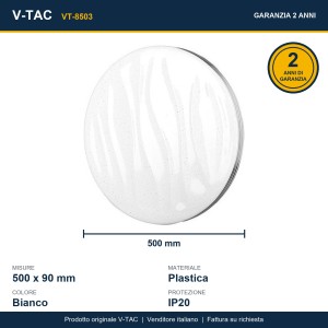 Plafoniera LED rotonda 60W con telecomando 3000K 4000K 6500K dimmerabile V-TAC VT-8503 - foto 17