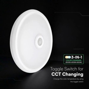 Plafoniera LED rotonda 12W con sensore PIR CCT 3000K 4000K 6000K bianca V-TAC VT-13CCT - foto 6