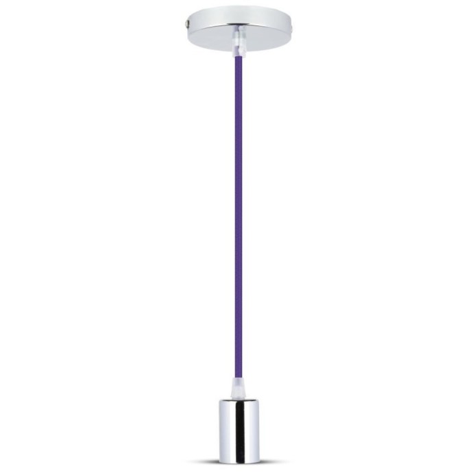 Lampadario a Sospensione E27 Max 60W Cromato Cavo Viola V-TAC VT-7338-PE