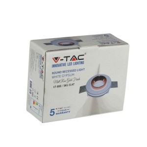 Portafaretto LED da Incasso Rotondo GU10 GU5.3 in Gesso Bianco e Oro Rosa V-TAC VT-866-MRD - foto 2
