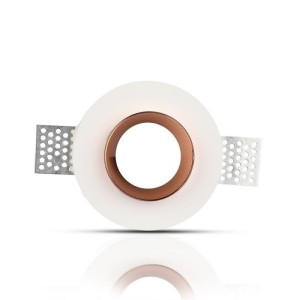 Portafaretto LED da Incasso Rotondo GU10 GU5.3 in Gesso Bianco e Oro Rosa V-TAC VT-866-MRD - foto 5