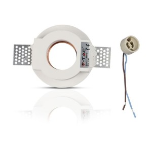 Portafaretto LED da Incasso Rotondo GU10 GU5.3 in Gesso Bianco e Oro Rosa V-TAC VT-866-MRD - foto 8