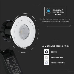 Faretto LED da incasso rotondo 10W 3 in 1 2700K 4000K 6500K IP65 bianco V-TAC VT-7710D - foto 8