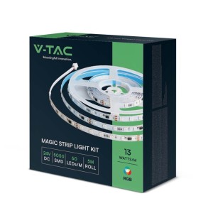Kit Strip LED RGB 5m SMD5050 13W/m 24V con Telecomando e Wi-Fi V-TAC VT-5050 - foto 4