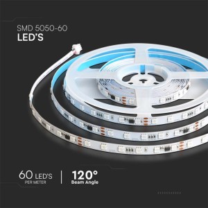 Kit Strip LED RGB 5m SMD5050 13W/m 24V con Telecomando e Wi-Fi V-TAC VT-5050 - foto 5