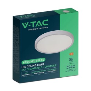 Plafoniera LED 36W CCT 3000K 4500K 6500K dimmerabile con telecomando V-TAC VT-7737 - foto 2