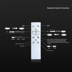 Plafoniera LED 36W CCT 3000K 4500K 6500K dimmerabile con telecomando V-TAC VT-7737 - foto 8