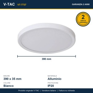 Plafoniera LED 36W CCT 3000K 4500K 6500K dimmerabile con telecomando V-TAC VT-7737 - foto 10