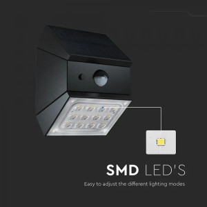 Applique LED Solare 2,5W CCT 3000K 4000K 6000K IP65 Sensore PIR V-TAC VT-11025CCT - foto 8