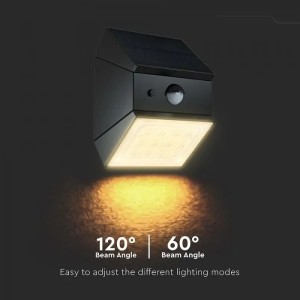 Applique LED Solare 2,5W CCT 3000K 4000K 6000K IP65 Sensore PIR V-TAC VT-11025CCT - foto 9