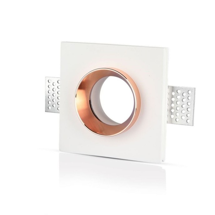 Portafaretto LED da incasso quadrato GU10 GU5.3 gesso bianco oro rosa V-TAC VT-866-GSQ