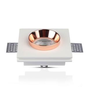 Portafaretto LED da incasso quadrato GU10 GU5.3 gesso bianco oro rosa V-TAC VT-866-GSQ - foto 8