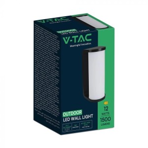 Applique LED da esterno 12W CCT 3000K 4000K 6000K IP65 nera cilindrica V-TAC VT-9112CCT - foto 2