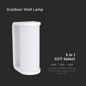 Applique LED da Esterno 12W CCT 3000K 4000K 6500K IP65 Bianca V-TAC VT-9112CCT - foto 7