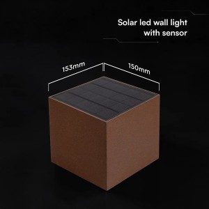 Applique LED solare 9W sensore PIR, CCT 3000-5000K, IP65, marrone V-TAC VT-409CCT - foto 4