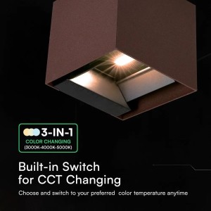 Applique LED solare 9W sensore PIR, CCT 3000-5000K, IP65, marrone V-TAC VT-409CCT - foto 5