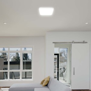 Plafoniera LED quadrata 18W 4000K con telecomando e sensore microonde IP44 V-TAC VT-8618S - foto 2
