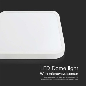 Plafoniera LED quadrata 18W 4000K con telecomando e sensore microonde IP44 V-TAC VT-8618S - foto 6