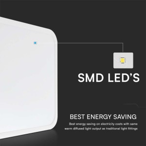 Plafoniera LED quadrata 18W 4000K con telecomando e sensore microonde IP44 V-TAC VT-8618S - foto 7