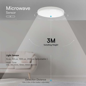 Plafoniera LED quadrata 18W 4000K con telecomando e sensore microonde IP44 V-TAC VT-8618S - foto 8