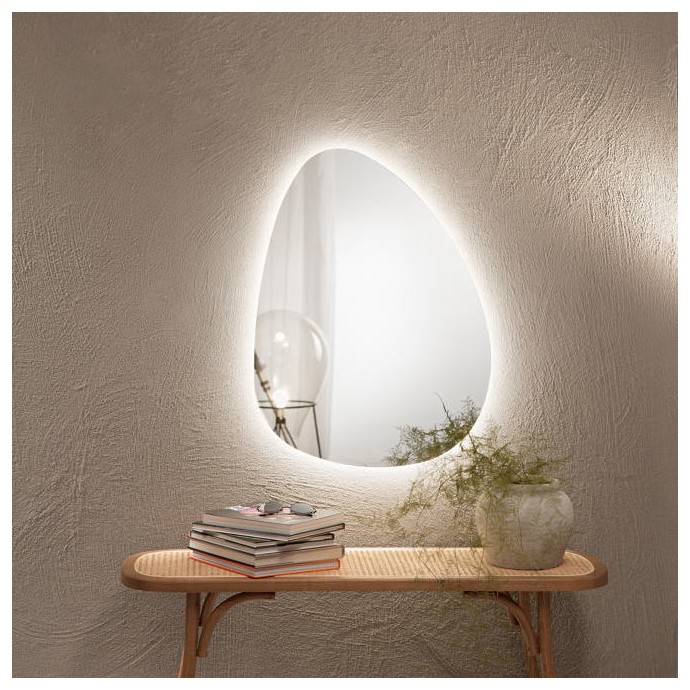 Specchio LED DROP 60x80 cm a goccia 16,5W 3000/4000K IP44 MiBYMi