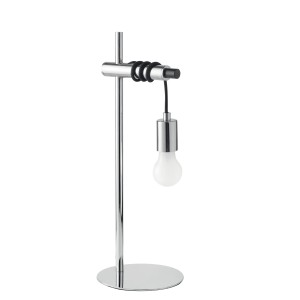 Lampada da tavolo ADMIRAL cromo E27 con cavi in tessuto, Luce Ambiente e Design - foto 2