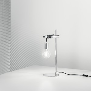 Lampada da tavolo ADMIRAL cromo E27 con cavi in tessuto, Luce Ambiente e Design - foto 4