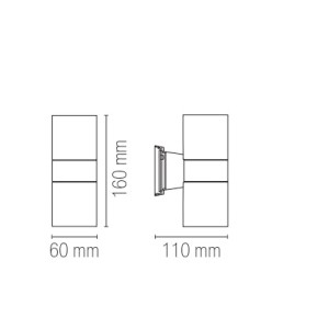 Applique da esterno biemissione GU10 IP44 in alluminio bianco Intec JUMP - foto 2