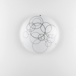 Plafoniera KARMA in vetro bianco 40 cm Ø E27 3 luci Luce Ambiente e Design - foto 3