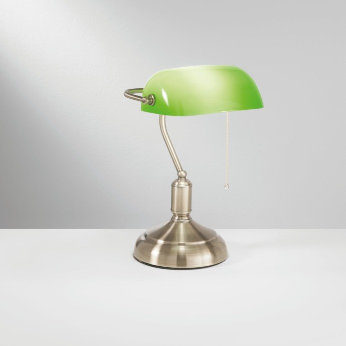 Lampada da tavolo E27 in metallo bronzo e vetro verde Marshall Luce Ambiente e Design