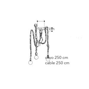 Plafoniera ROPE 3 luci E27 in canapa e metallo nero Luce Ambiente e Design - foto 3