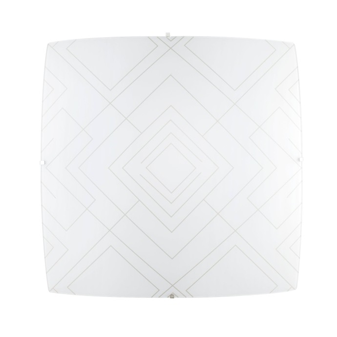 Plafoniera Quadrata in Vetro Bianco 50cm 4 Luci E27 Vector Luce Ambiente e Design