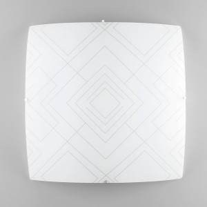 Plafoniera Quadrata in Vetro Bianco 50cm 4 Luci E27 Vector Luce Ambiente e Design - foto 2