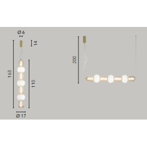 Sospensione LED 42W 3000K 4000K 6500K metallo e vetro Luce Ambiente e Design Totem - foto 5