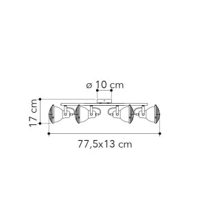 Applique da interno CUBA grigio 4 luci E14 orientabili Luce Ambiente e Design - foto 2