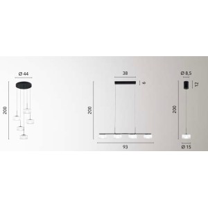 Sospensione LED 8W luce regolabile 2700/3200/4000K bianco Luce Ambiente e Design EMILY - foto 3