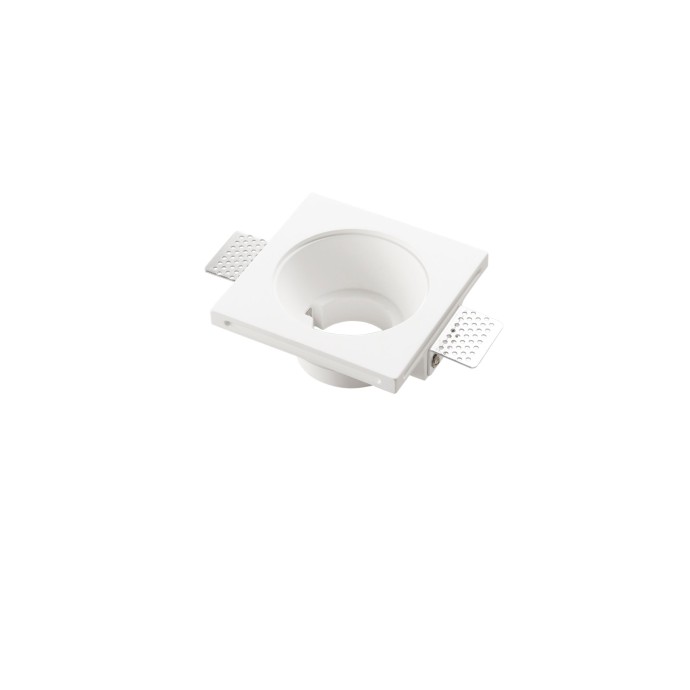 Faretto da incasso in gesso bianco verniciabile 12x12 cm GU10 IP20 Intec ENTITY