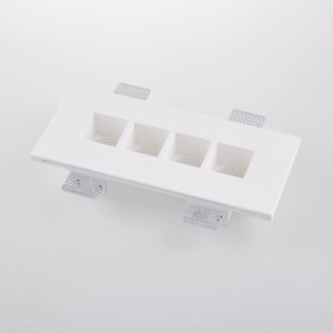 Faretto da incasso in gesso bianco verniciabile 4 punti luce GU10 mini Intec HIVE - foto 2