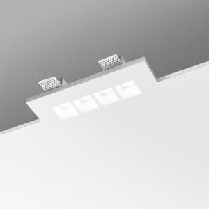 Faretto da incasso in gesso bianco verniciabile 4 punti luce GU10 mini Intec HIVE - foto 3