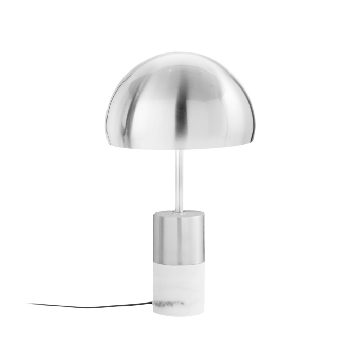 Lampada da tavolo IGEA nichel con base in marmo, 2 luci E14, Luce Ambiente e Design