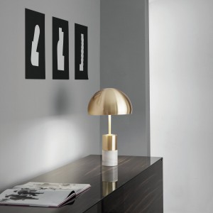 Lampada da tavolo IGEA nichel con base in marmo, 2 luci E14, Luce Ambiente e Design - foto 2